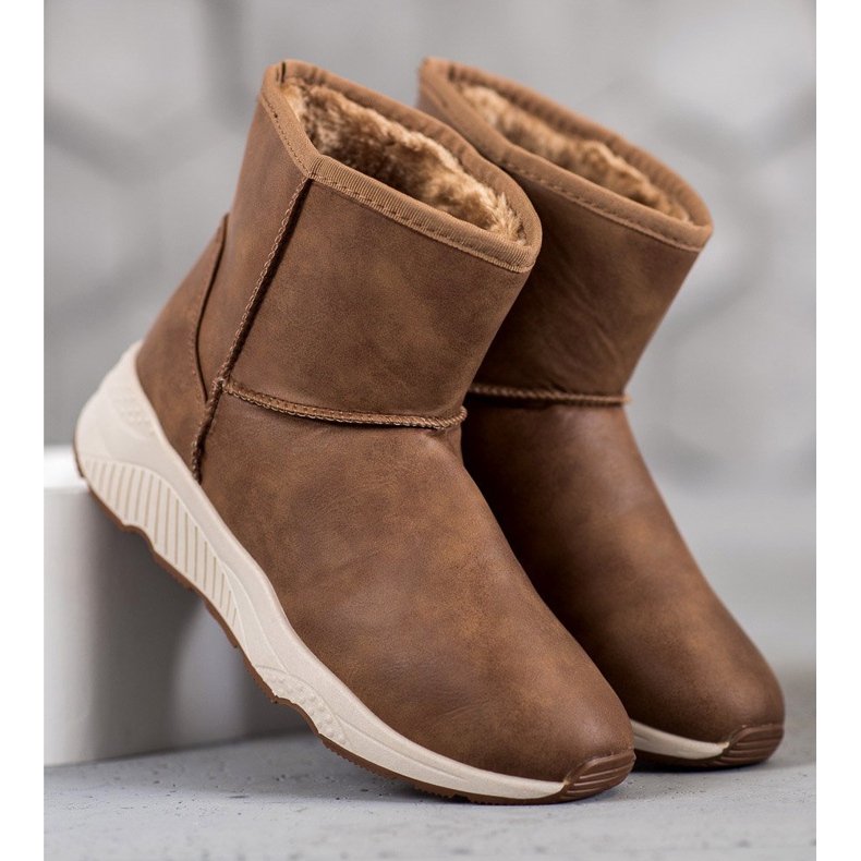 SHELOVET Botas de neve confortáveis castanho 2