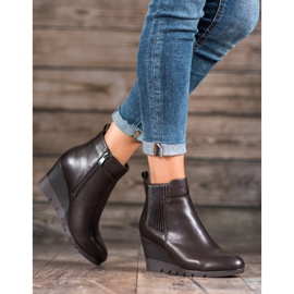 SHELOVET Botas de cunha castanho 1