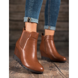 SHELOVET Botas de cunha marrom 1