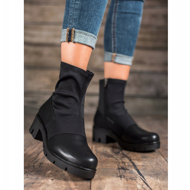 Filippo Botas pretas na plataforma preto 1