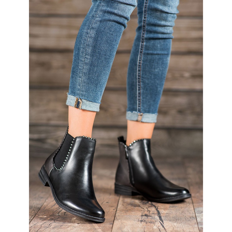 Bella Paris Botas clássicas com zircônia cúbica preto 1