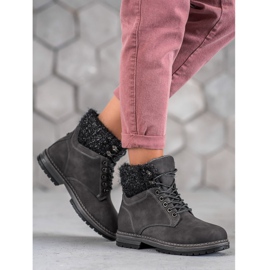 SHELOVET Trappers With Glitter preto 2