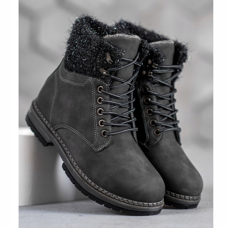 SHELOVET Trappers With Glitter preto 1