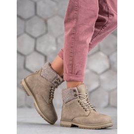 SHELOVET Trappers With Glitter bege 2