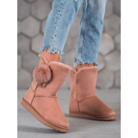 SHELOVET Mukluki com pompom rosa 1 SHELOVET Mukluki com pompom rosa 1
