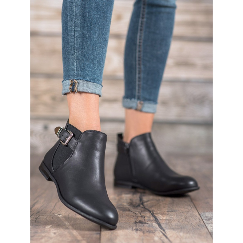 Sixth Sense Botas de couro ecológico com fivela preto 1