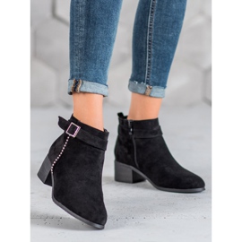 SHELOVET Botas de camurça de salto alto preto 1