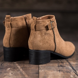 SHELOVET Botas de camurça de salto alto marrom 1