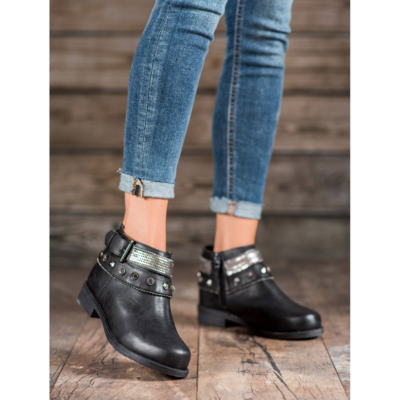 Forever Folie Botas com strass preto 2 Forever Folie Botas com strass preto 2