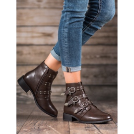 Anesia Paris Botas marrons com fivelas marrom 2
