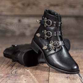 Anesia Paris Botas Pretas Com Fivelas preto 1