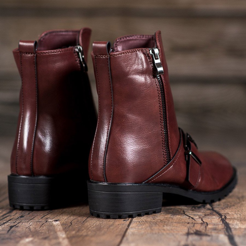 Groto Gogo Botas altas marrons vermelho 1