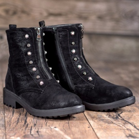 S. BARSKI Botas altas com miçangas preto 1
