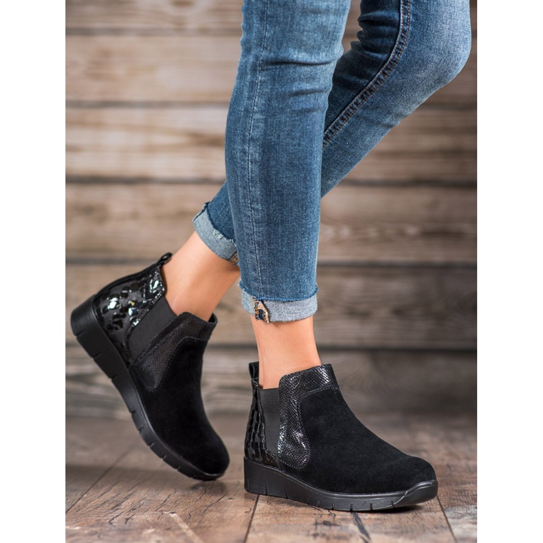 SHELOVET Deslizamento feminino em botas preto 2