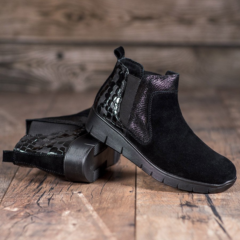 SHELOVET Deslizamento feminino em botas preto 1