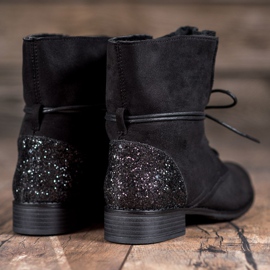 S. BARSKI Botas pretas de amarrar preto 1