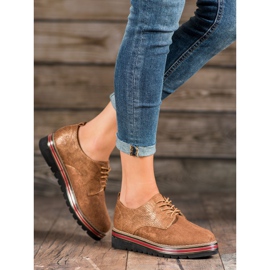 SHELOVET Sapatos na plataforma de impressão de cobra marrom 1