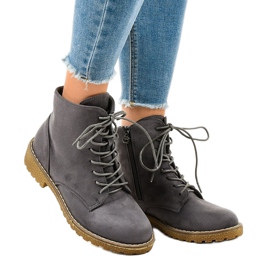 Botas de camurça cinza com atacadores HJ99-103 1