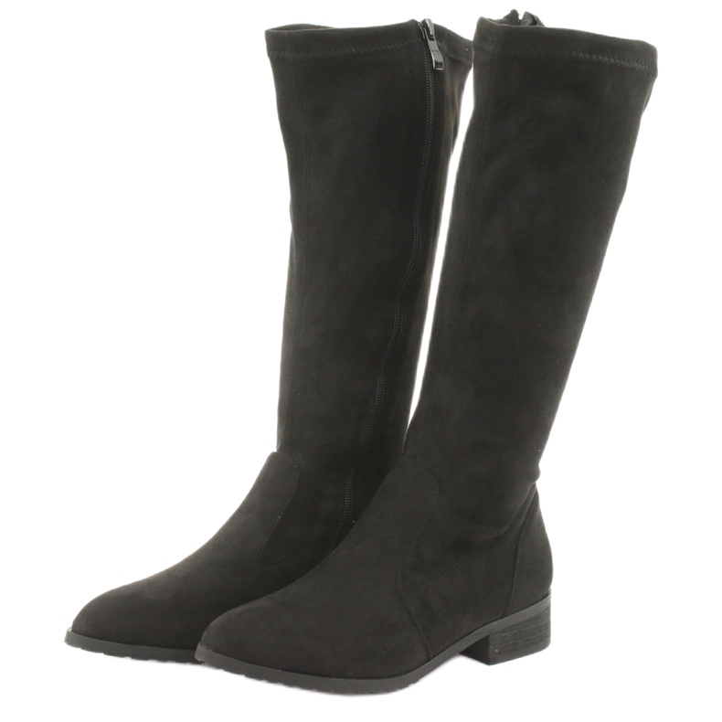 M.Daszyński Botas pretas com salto plano MR1602 preto 3 M.Daszyński Botas pretas com salto plano MR1602 preto 3