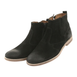 Riko Botas Chelsea de camurça com zíper, sem isolamento, pretas preto 3