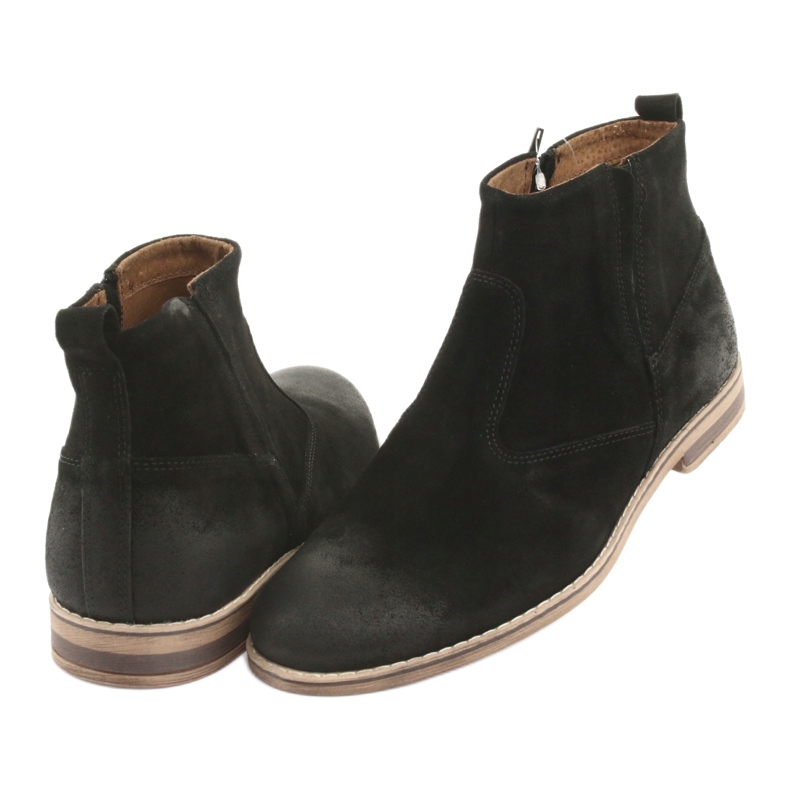 Riko Botas Chelsea de camurça com zíper, sem isolamento, pretas preto 4