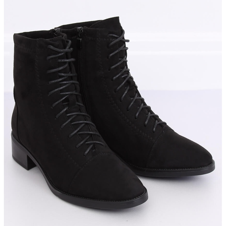 Botas pretas com cordões 3127 pretas preto 2 Botas pretas com cordões 3127 pretas preto 2