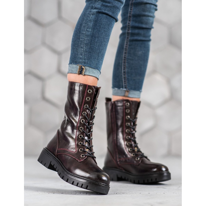 SHELOVET Botas cor de vinho vermelho 1