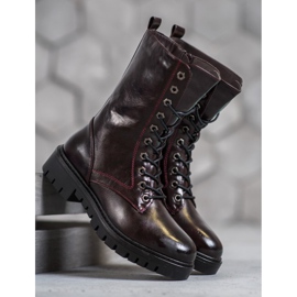 SHELOVET Botas cor de vinho vermelho 2