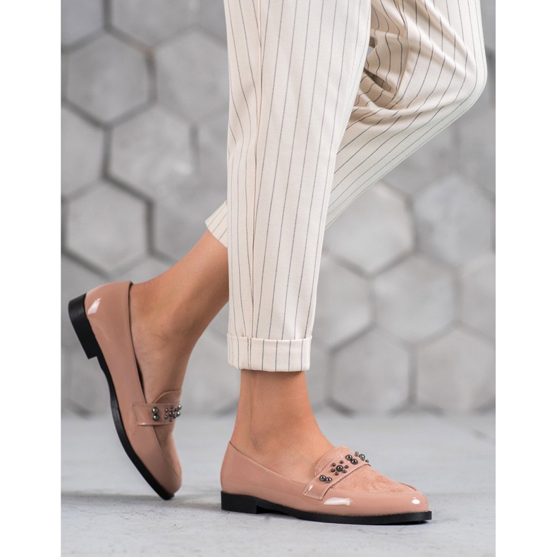 SHELOVET Mocassins lacados rosa 1
