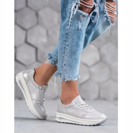 Sapatos de couro com brilho VINCEZA cinza 2