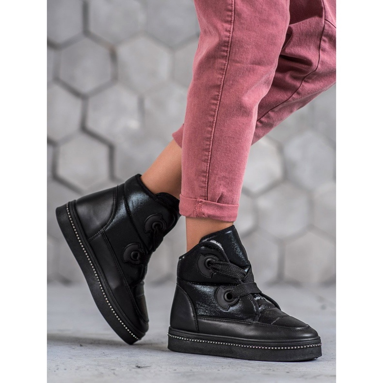 Weide Botas de neve pretas preto 1