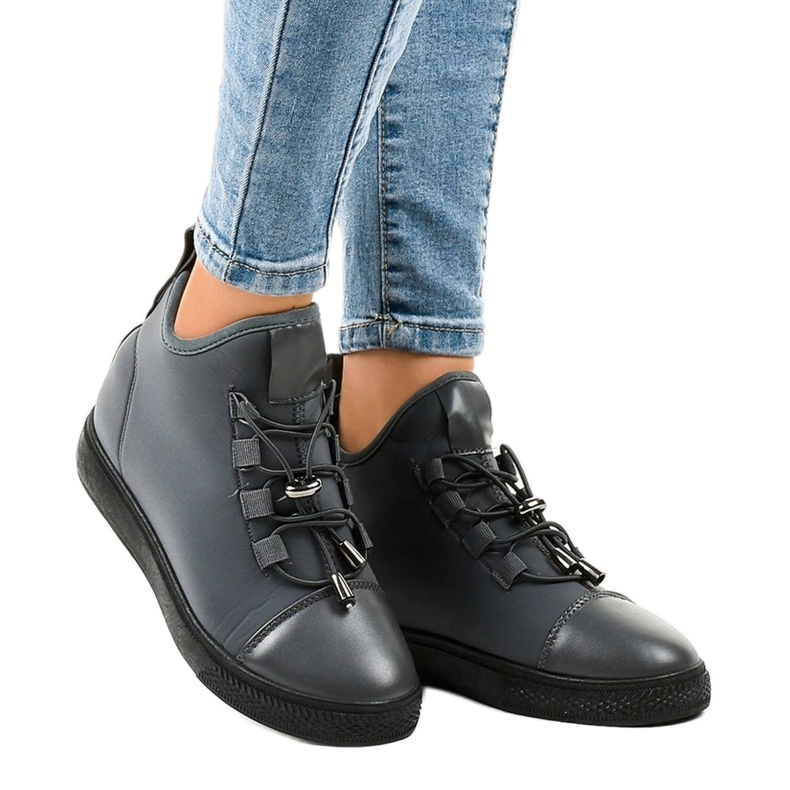 Tênis alto cinza com isolamento e cunha XY-35 1