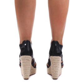 Sandálias de cunha 100-575 pretas preto 2