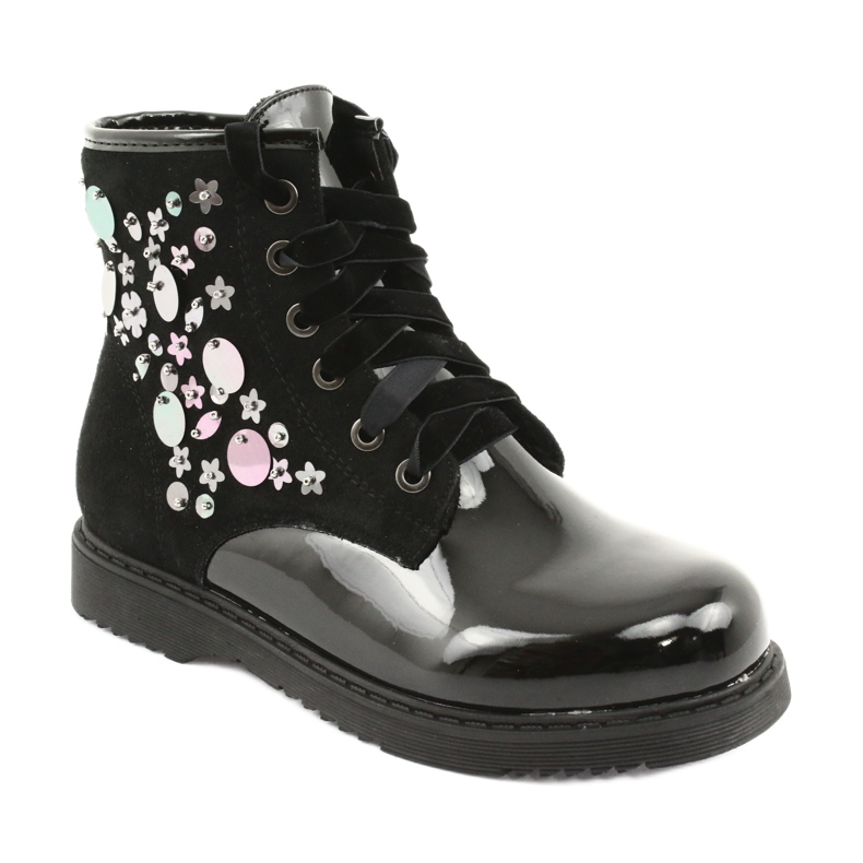 Evento 1433 botas de lantejoulas lacadas preto 1