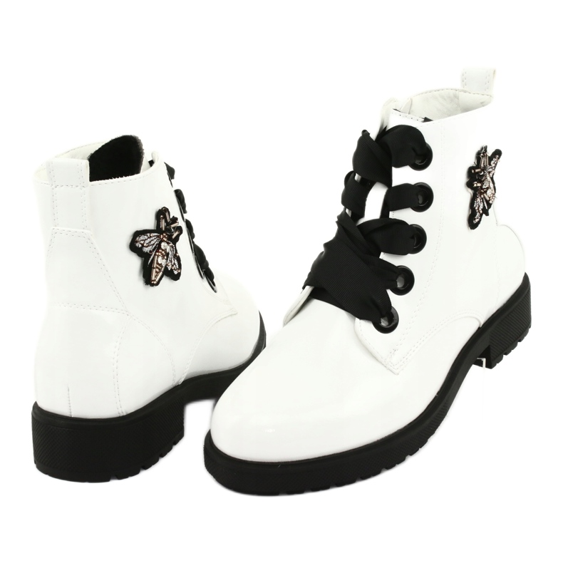 Botas de verniz Sergio Leone 530 branco preto 4