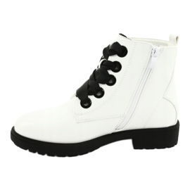 Botas de verniz Sergio Leone 530 branco preto 2