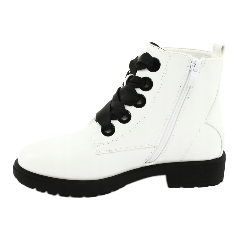 Botas de verniz Sergio Leone 530 branco preto 2