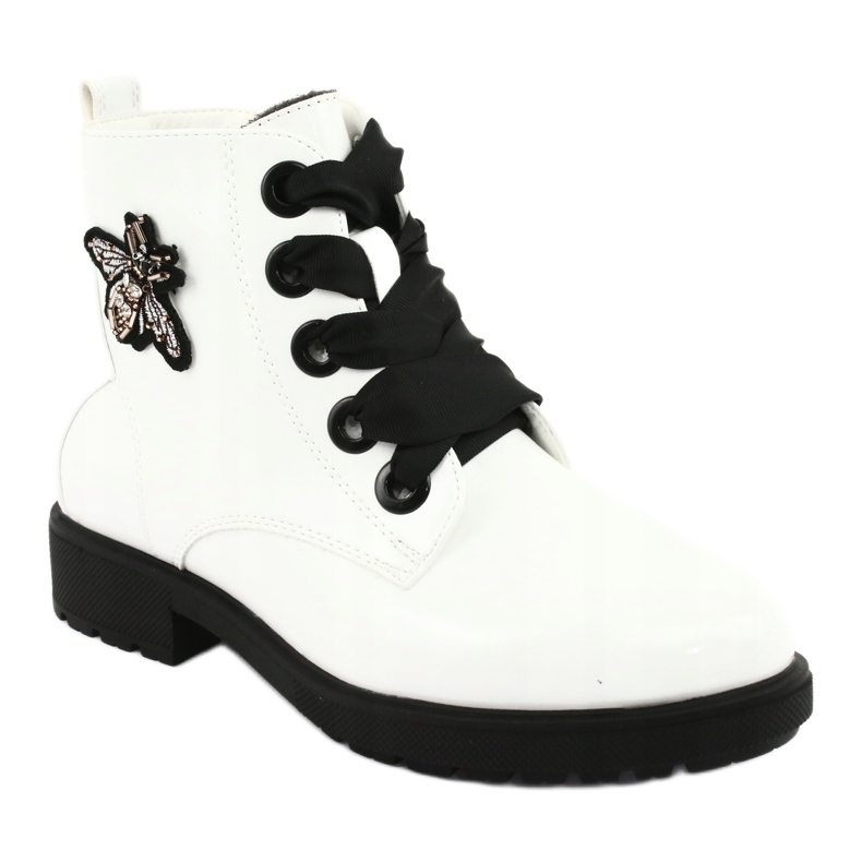 Botas de verniz Sergio Leone 530 branco preto 1