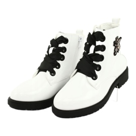 Botas de verniz Sergio Leone 530 branco preto 3