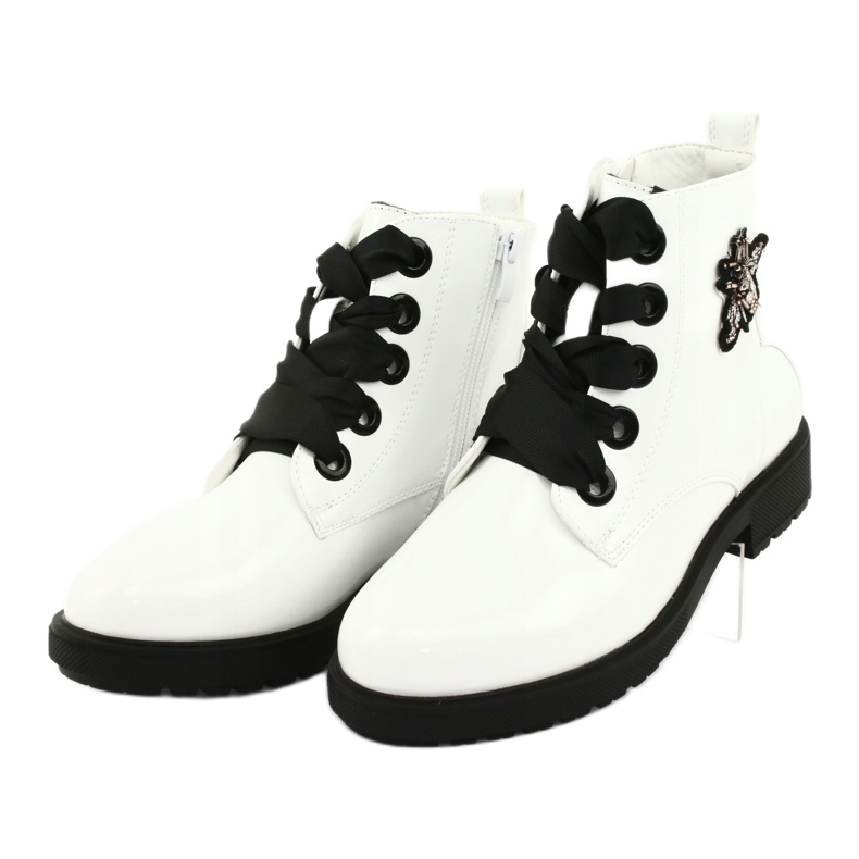 Botas de verniz Sergio Leone 530 branco preto 3