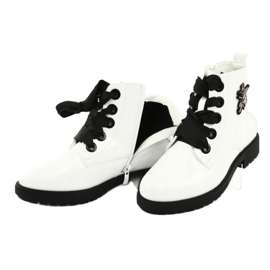 Botas de verniz Sergio Leone 530 branco preto 5