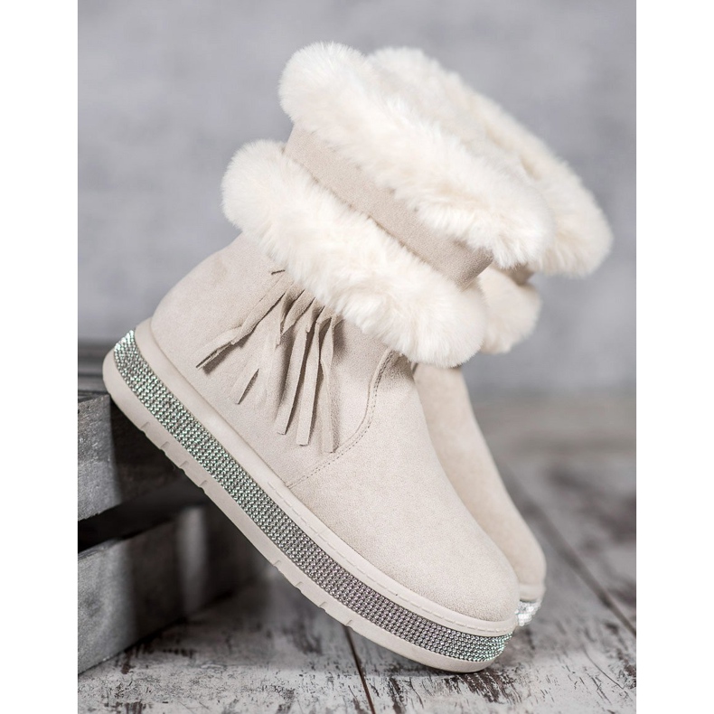 SHELOVET Botas de neve com franjas marrom 1