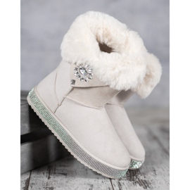 SHELOVET Botas de neve com zircônia cúbica castanho 1