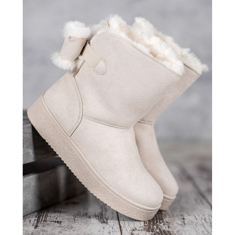 SHELOVET Mukluki com um arco marrom 1