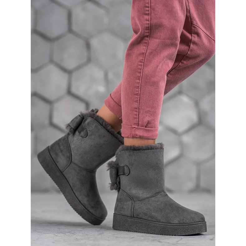 SHELOVET Mukluki com um arco cinza 1