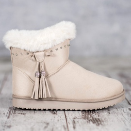 SHELOVET Mukluki com cristais marrom 2