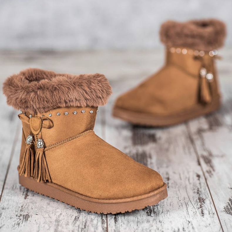 SHELOVET Mukluki com cristais castanho 2 SHELOVET Mukluki com cristais castanho 2