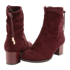 M.Daszyński Botas de camurça de salto alto Daszyński SA58 vermelho multicolorido 4