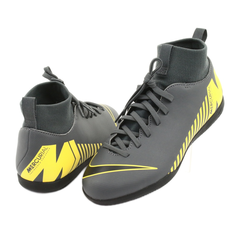 Sapatos de interior Nike Mercurial Superfly X 6 Club Ic Jr AH7346-070 cinza 4