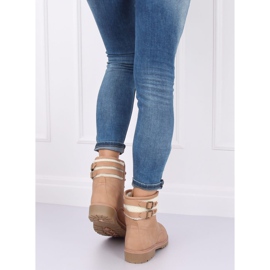 Botas femininas de madeira, bege e rosa, 1120-PA rosa 2